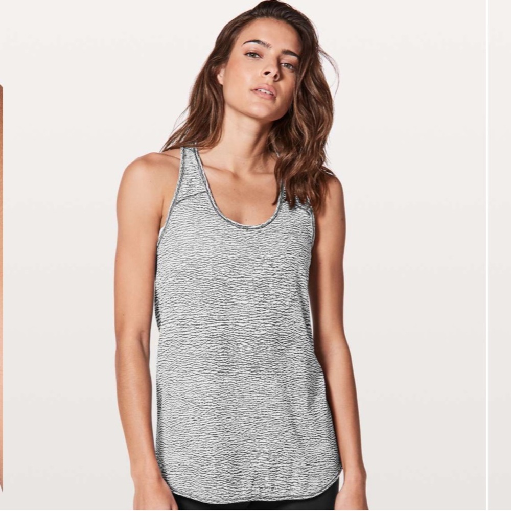 lululemon athletica Gray Stripe Racerback Tank